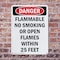 Signmission Flammable No Smoking Or Open Flames Danger Sign, Plastic, 7in W x 10in L, 2PK OS-2PACK-DS-P-710-V-2366 - alternate 7